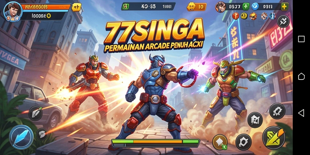 Tangkapan layar permainan 77SINGA yang menampilkan aksi gameplay yang cepat.