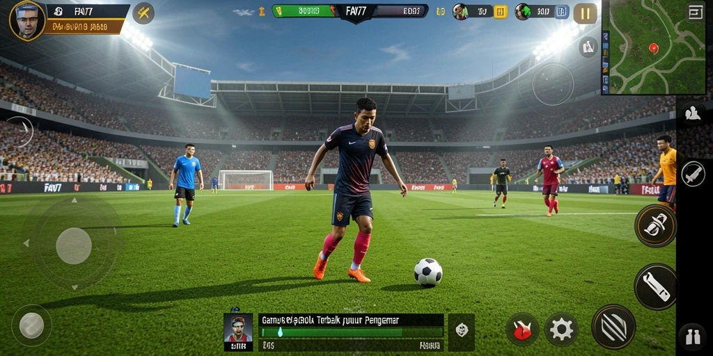 Tampilan aksi seru dalam pertandingan sepak bola FAV77.