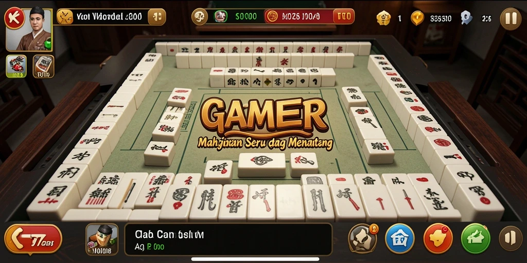 Tampilan gameplay Mahjong yang menarik dan penuh tantangan.