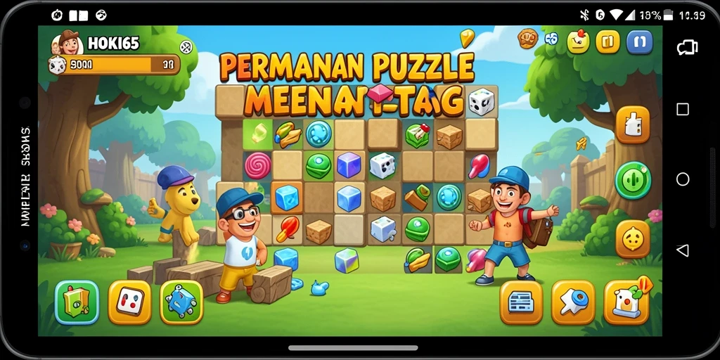 Screenshot HOKI65 menunjukkan gameplay seru dengan berbagai tantangan puzzle.