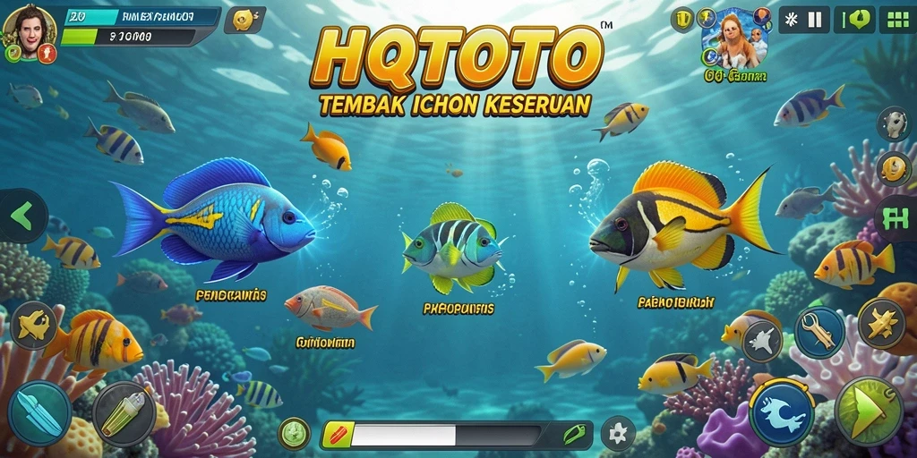 Tampilan gameplay seru dalam HQTOTO saat berburu ikan.