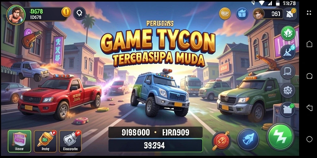 Tampilan gameplay menarik dari ID678 yang menunjukkan manajemen bisnis.