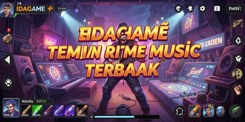 Screenshot utama IDAGAME menampilkan gameplay menyenangkan dengan elemen musik.