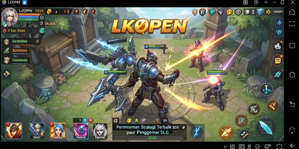 Screenshot utama LKOPEN menampilkan aksi strategi yang mendebarkan.