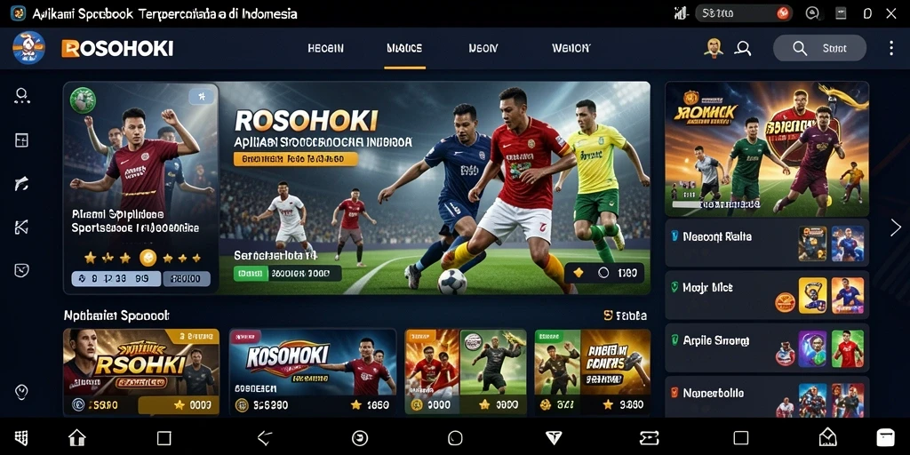 Tampilan layar utama aplikasi Sportsbook yang menarik dan interaktif.