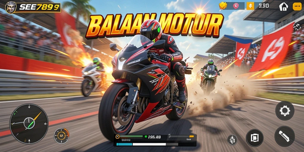 Gamplay balapan motor sengit dan seru di SEE789.